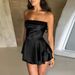 Women's Clothing Autumn And Winter New Fashion Backless Lace Up Short Skirt Sexy Tube Top Solid Color Irregular Skirt_ecoleips.com