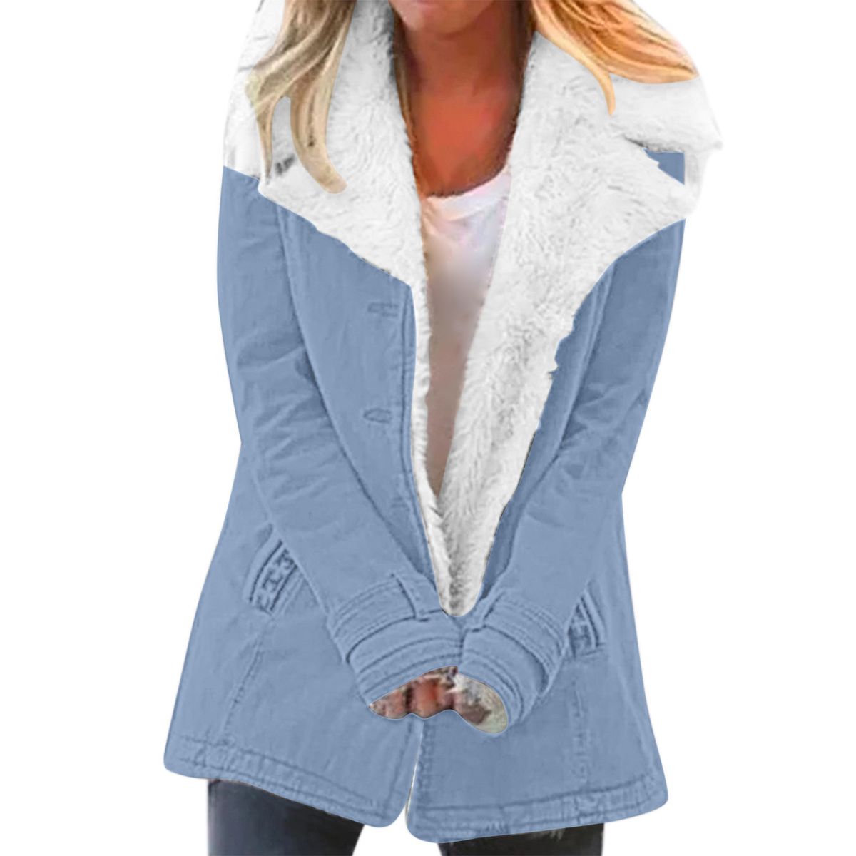 Women's Fleece-Lined Long Sleeve Cotton Coat - Warm Winter Jacket With 9 Colors & 8 Sizes (S-5XL)_ecoleips.com