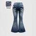 Women's Heavy Duty Embroidered Flared Jeans Vintage Washed And Distressed Sexy Style Blue plus Size Clothes_ecoleips.com