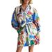 Women's Clothing Linen Casual Printed Shirt Cardigan Lace Up Dress_ecoleips.com