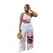women's clothing casual shoulder print pants fashion 2 piece set_ecoleips.com