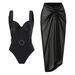 Women's Clothing New Solid Color One Piece Fashion Sexy Swimsuit Female Retro Belly Covering Slim Swimsuit Suit_ecoleips.com