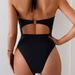 Women's Clothing Bikini Black One Piece Swimsuit Sexy Hollow Swimming Suit_ecoleips.com