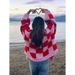 Fall/Winter Casual Loose Grid Colorful Coarse Knit Sweater-Cute Knitted Outerwear For Women Wholesale_ecoleips.com