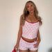 Verve Women's Clothing 2024 Summer New Cherry Print Camisole T-Shirt Shorts Pajama Set_ecoleips.com