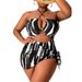 Sexy Mesh Bikini Set For Women - High Waist Swimwear With Halter Neck, One-Piece Bathing Suit For Beach Plus Size Swimwear For Summer Vacation_ecoleips.com