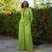 Women's Clothing Collar Tie Top Cardigan Elegant Solid Color Suit Set With Belted Blazer & Wide-Leg Pants | Women's Autumn Winter Office Casual Outfit_ecoleips.com