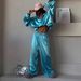 Women's Fashion Sportswear Set Spring/Summer Loose Sweatshirt Jacket And Wide Leg Trousers Trendy European American Style_ecoleips.com