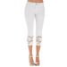 Women's Clothing Smart Creation Lace Hem Capri Jeans For Women Style Thin Elastic Waist Fashion Ladies' Denim_ecoleips.com