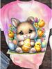 Fashion Summer Easter Bunny 3D Printed T-Shirt Women Street Casual Harajuku T-Shirt Women's Crew Neck T-Shirt Tops Clothing_ecoleips.com