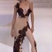Sexy Deep V Strappy Dress Slim Fit Bust Open Back Party Hot Girl Style Hip Wrap Skirt_ecoleips.com
