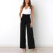 Spring/Summer Women's Wide Leg Pants Casual Versatile High Waist Slimming Tie Waist Bow Workwear Style_ecoleips.com