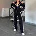 Aria Basics Aria Basics 2025 European And American Cross-Border Autumn Foreign Trade Y2K Striped Zipper Jacket Casual Sports Suit For_ecoleips.com