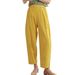 Suitable For All Seasons 2025 Women's New Plus Size Loose Simple Pocket Cotton Linen Casual Long Pants_ecoleips.com