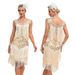 Women's Clothing Dance Skirt Round Neck Sequin Beaded Embroidery Tassel Vest Large Size Dress_ecoleips.com