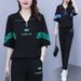 Women's Clothing Summer Plus Size Casual Fashion Set Loose Fit Slimming Short Sleeve T-Shirt And Pants Two Piece Set Chic_ecoleips.com