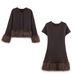 Women's Faux Fur Knit Dress With Matching Coat Set Winter Elegant Outfit Two-Piece Set Soft Warm Luxe Look_ecoleips.com