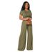 Women's Clothing Fashion Casual Wide Leg Two Piece Suit_ecoleips.com