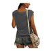 2025 Summer New Women's Casual Solid Color Sleeveless Vest V-Neck Top T-Shirt Women A47_ecoleips.com