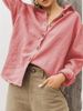 Women's Linen-Blend Long Sleeve Shirt – Oversized Relaxed Fit Button-Up For Casual & Office Wear (S-XL)_ecoleips.com