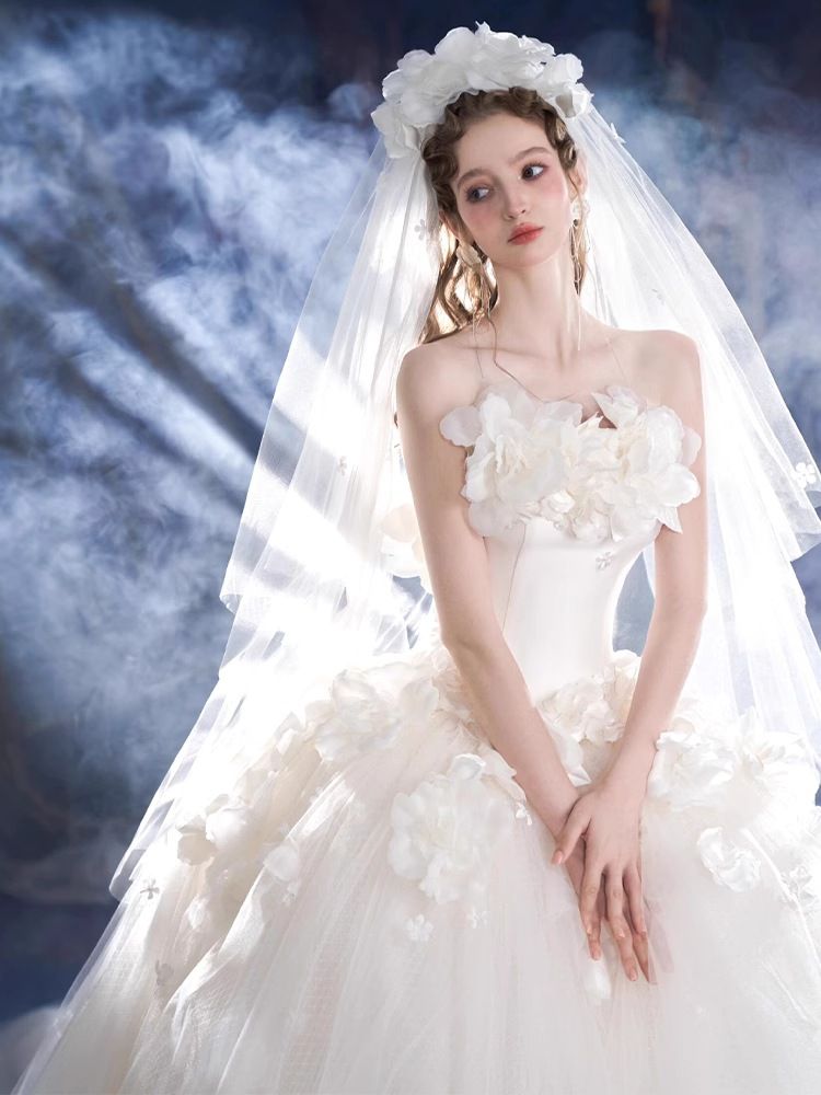 Strapless Wedding Dress French Style High Quality Simple Elegant Perfect For Petite Brides Absolutely Gorgeous New Style_ecoleips.com