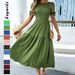 DiYun European And American Casual Resort Style Ruffle Sleeve Waist-Cinching Women's Long Dress 2025_ecoleips.com