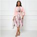 New Arrival Women's European American Style Printed Two Piece Dress Fashionable Casual Maxi Dress for Summer_ecoleips.com