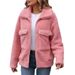 Women's Clothing Cozy Fleece Jacket With Oversized Lapel & Zip Pockets – Soft & Warm Women's Outerwear, Loose Fit, Long Sleeve, Streetwear Fashion_ecoleips.com