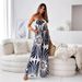 Women's Clothing Fashion Temperament One Shoulder Backless Waist Wide Leg Jumpsuit_ecoleips.com