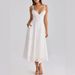 Women's Lace Embroidered Hollow Out Slim Fit Belted Halter Maxi Dress – Elegant Summer Party Gown 2026_ecoleips.com
