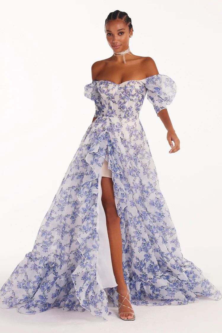 Women's Clothing Off Shoulder Fashion Organza Fairy Long Temperament Evening Dress_ecoleips.com