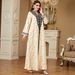 Women's Ethnic Style V Neck Dress Urban Commuter Embroidered Casual Long Sleeved Cross Border Robe Fashionable Tribal Clothing_ecoleips.com