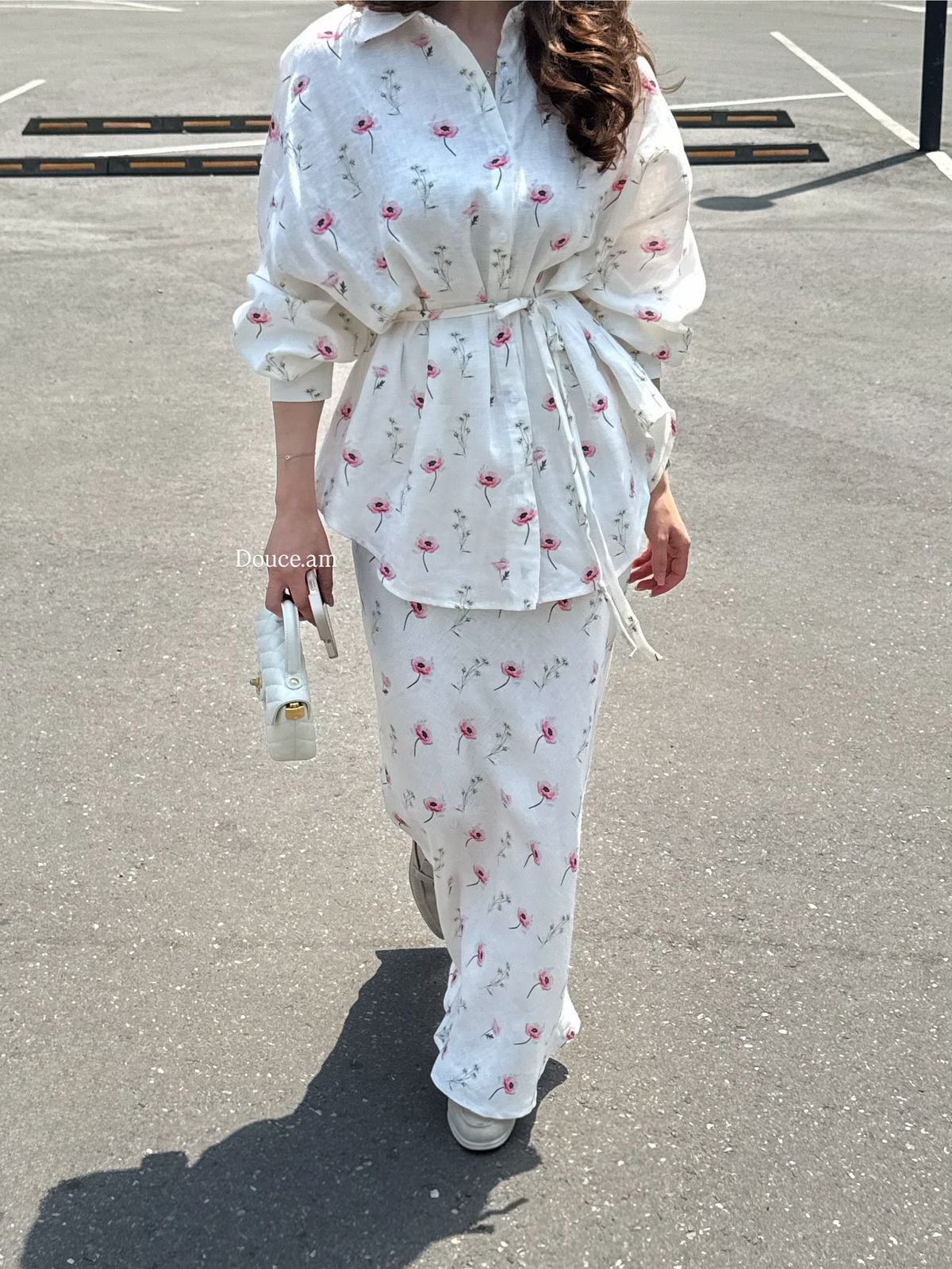 New Long Sleeved Cardigan Tie Waist Printed Top And Skirt Set For Europe And America_ecoleips.com