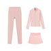 3-Piece Activewear Set – Slim-Fit Jacket, Accordion Skirt & Capri Leggings (Breathable Nylon, Yoga-to-Street Versatility)_ecoleips.com
