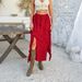 2026 Spring/Summer Leisure Vacation Style Solid Color Irregular Lace Strap Waist Mid Length Skirt For Women_ecoleips.com