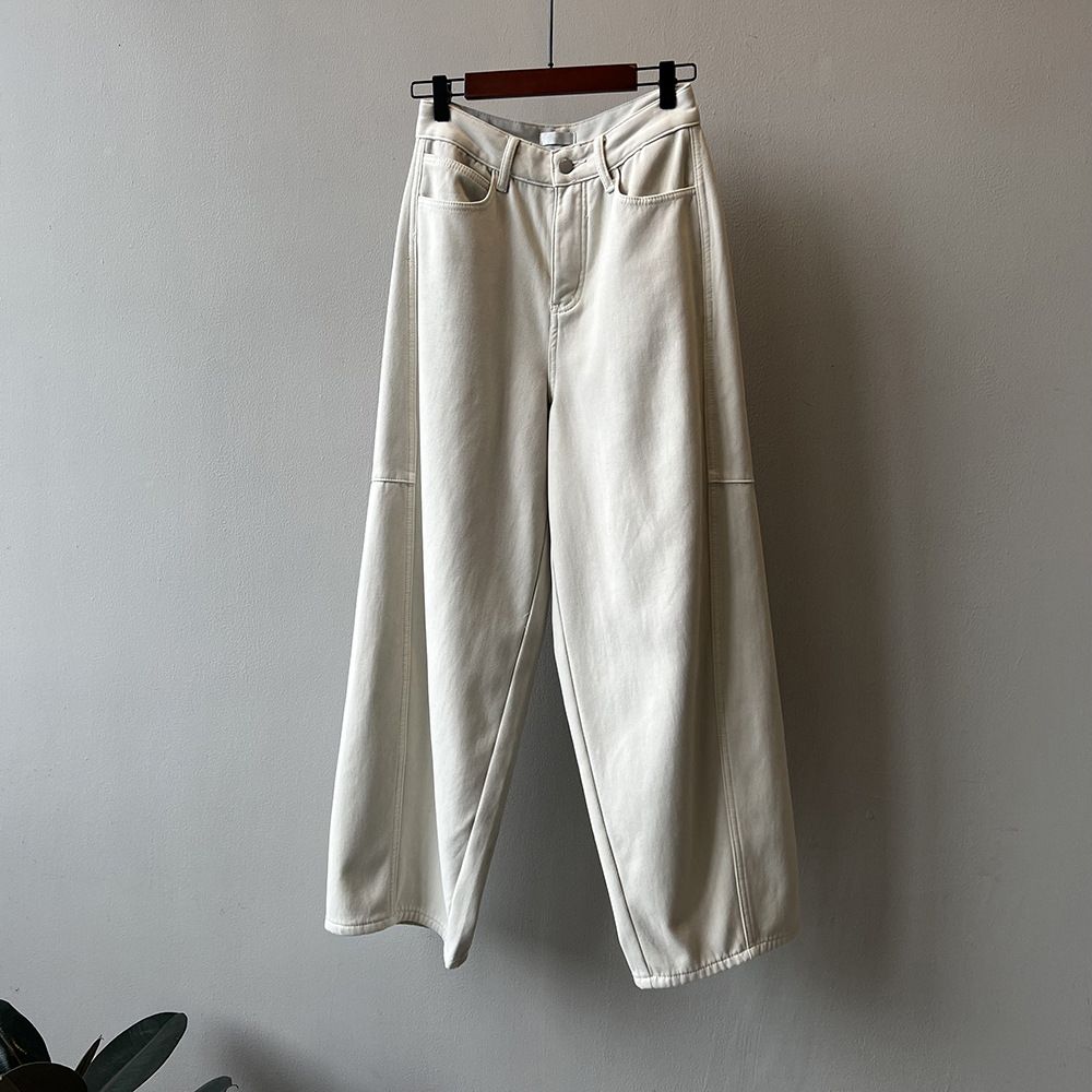 Plus Velvet Warm Jeans Women Korean Scimitar High Waist All match Floor Mopping Trousers _ecoleips.com
