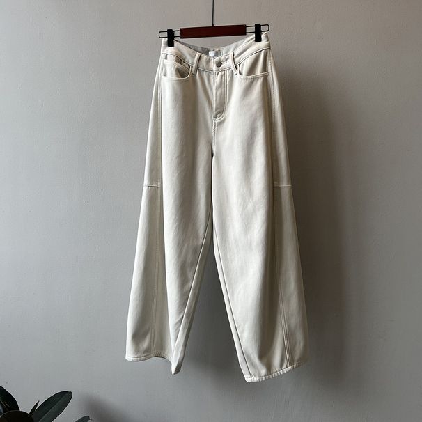 Plus Velvet Warm Jeans Women Korean Scimitar High Waist All match Floor Mopping Trousers _ecoleips.com