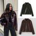 Women's Clothing Vintage Leather Jacket – Distressed Biker Style With Asymmetrical Zipper (Black, Oversized Fit)_ecoleips.com