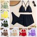 Women's Clothing New Three Piece Swimsuit Tether Sexy Beach Split Bikini Swimsuit_ecoleips.com