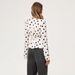 Women's Polka Dot Slim Fit Cardigan T-Shirt V Neck Pleated Fashion Top for Hot Girl Foreign Trade Cross Border Wholesale_ecoleips.com