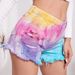 Women's Clothing Tie Dye Tassel Hem Hole Loose Women's Denim Shorts_ecoleips.com