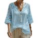 Women's Clothing Women's Casual V Neck T-Shirt Comfortable Batwing Sleeve Hollowed Out Solid Color Top For Spring/Summer Style_ecoleips.com