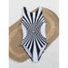 2025 New Sexy Strile One-piece Stylish Swimsuit For Women O Neck Quick Dry Detachable Pads Brazilian Swimming Suit Bikini Set_ecoleips.com