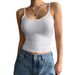 Women's Strappy Cami Top | Lace Trim Scoop Neck Tank | Layering Stretch Basic For Casual & Dressy Outfits_ecoleips.com