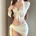 Aria Basics Bikini Women 2024 New Four-Piece Set High-End White Sexy Two-Piece Swimsuit Sanya Vacation Hot Spring_ecoleips.com