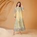 Women's Long Robe Dress Embroidered Fabric Printed with Rhinestones Cross Border Style Muslim Fashion 241101_ecoleips.com