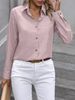 Verve 2025 Spring/Summer New Casual Single-Breasted Solid Color Block Long Sleeve Turn-Down Collar Shirt For Women_ecoleips.com
