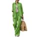 Women’s Clothing Spring New Fashion Casual Cotton Solid Color Long Sleeved Shirt Trousers Suit Women_ecoleips.com