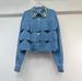 Women's Heart Shaped Beaded Denim Top Short Shirt Fashion Trendy Spring Autumn New Arrival_ecoleips.com