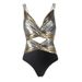 Women's Clothing One Piece Swimsuit Sexy Hollow Contrast Color Stitching Swimsuit And Umbrella Skirt Suit_ecoleips.com